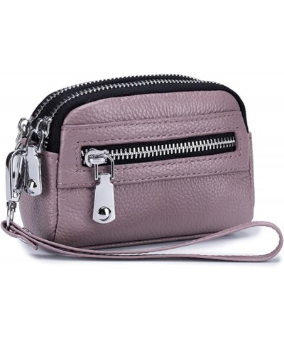 Genuine Leather Mini Wristlet Wallet for Women, 3 Zipped Coin Purse Small Pouch with Wristlet Strap (Green) 3. Lavender $9.68...