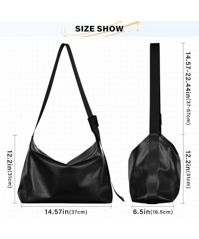 Hobo Shoulder Bag for Women Men PU Leather Crossbody Bag Slouchy Tote Handbags for Working Shopping Traveling Black $17.15 Totes