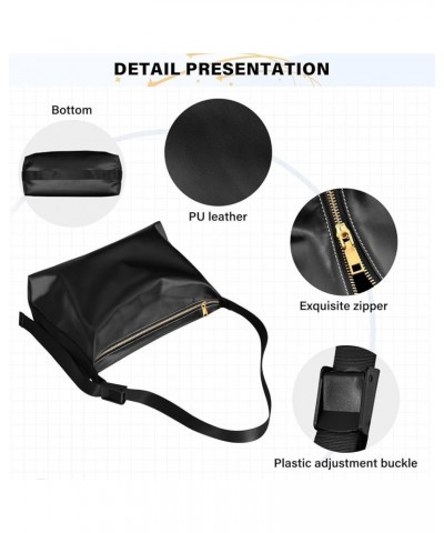 Hobo Shoulder Bag for Women Men PU Leather Crossbody Bag Slouchy Tote Handbags for Working Shopping Traveling Black $17.15 Totes