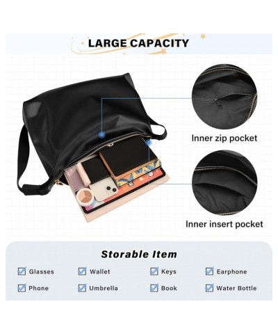 Hobo Shoulder Bag for Women Men PU Leather Crossbody Bag Slouchy Tote Handbags for Working Shopping Traveling Black $17.15 Totes