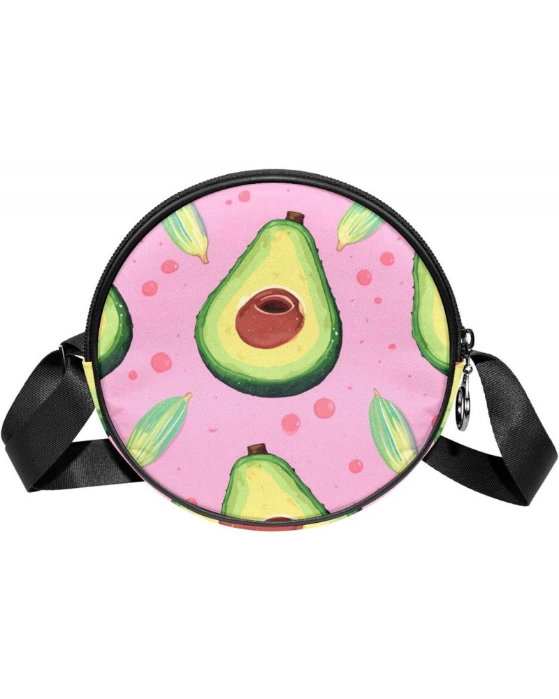 Round Crossbody Purse for Women, Shoulder Bag, cartoon avocado $8.55 Crossbody Bags