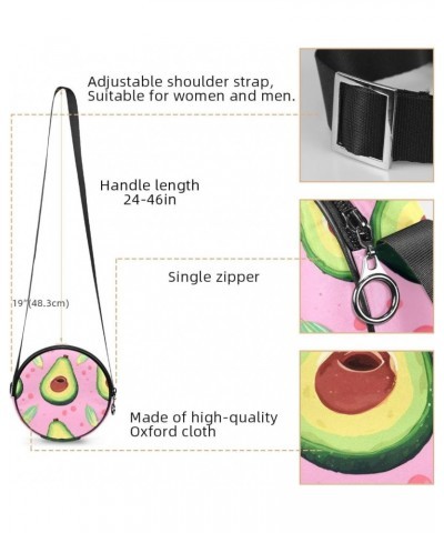 Round Crossbody Purse for Women, Shoulder Bag, cartoon avocado $8.55 Crossbody Bags