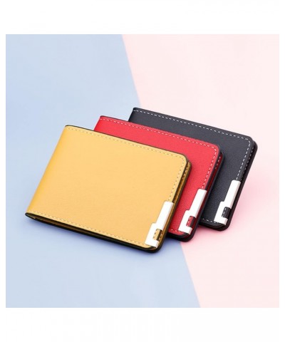 Nice Wallets for Men Fashion ID Short Wallet Solid Color Open Purse Card Slots Drivers License Phone (Yellow, One Size) Green...