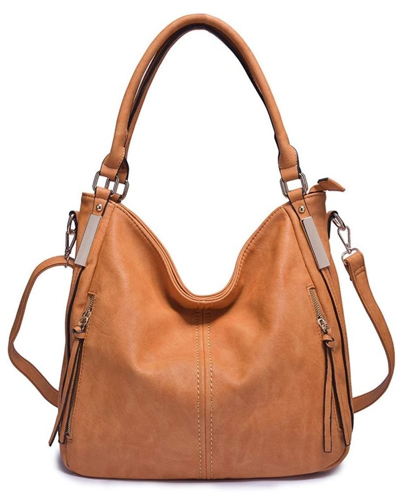 Women Hobo Shoulder Bag PU Leather Top Handle Satchel Large Work Totes Fashion Handbags and Purses 2 Brown $20.39 Totes