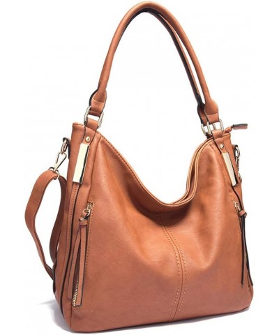 Women Hobo Shoulder Bag PU Leather Top Handle Satchel Large Work Totes Fashion Handbags and Purses 2 Brown $20.39 Totes