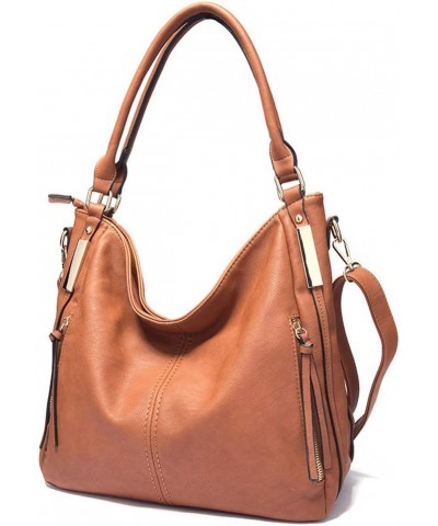 Women Hobo Shoulder Bag PU Leather Top Handle Satchel Large Work Totes Fashion Handbags and Purses 2 Brown $20.39 Totes