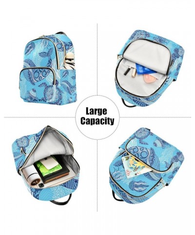 Small Backpack for Women Travel Bag Whale Jellyfish Turtle Seahorse Daypack Purse Fashion Shoulder Bag Rucksack Small A349 $1...