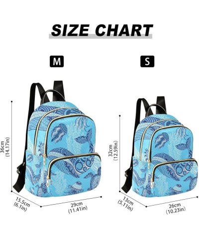 Small Backpack for Women Travel Bag Whale Jellyfish Turtle Seahorse Daypack Purse Fashion Shoulder Bag Rucksack Small A349 $1...