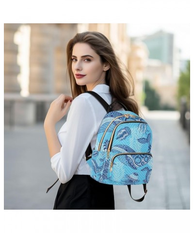 Small Backpack for Women Travel Bag Whale Jellyfish Turtle Seahorse Daypack Purse Fashion Shoulder Bag Rucksack Small A349 $1...