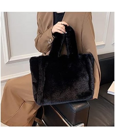 New Ms Plush Single Shoulder Bag, Fashionable Fluffy Soft Worn Purse Handbag, Fashion Plush Pure Color Handbag (Off-white s) ...