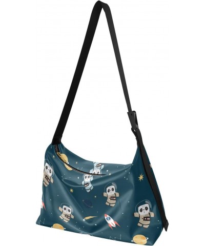 Space Panda Astronaut Crossbody Bag Hobo Handbag Purse Fashion PU Leather Shoulder Bags for Women $17.33 Hobo Bags