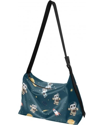 Space Panda Astronaut Crossbody Bag Hobo Handbag Purse Fashion PU Leather Shoulder Bags for Women $17.33 Hobo Bags