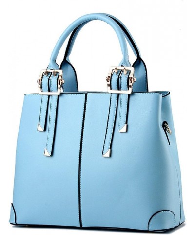 Lady Womens Classic Tote Handbags Crossbody Large Capacity Top Handle Handbag Medium Tote Hobo Leather Purse Skyblue $16.45 T...