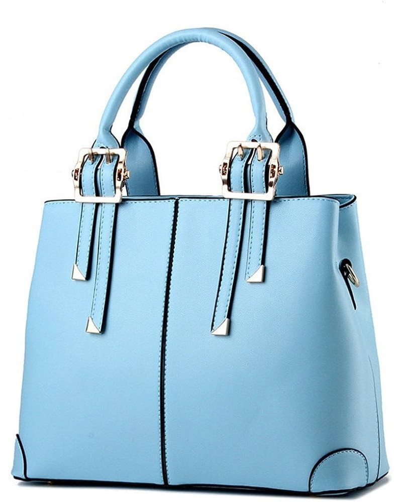 Lady Womens Classic Tote Handbags Crossbody Large Capacity Top Handle Handbag Medium Tote Hobo Leather Purse Skyblue $16.45 T...