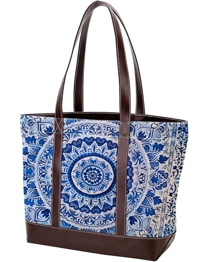 Tote Bags, Large Tote Bags for Women, Women's Tote Handbags, Mandala Blue Ethnic Tribal, Tote Bags Women Design 12697 $23.51 ...