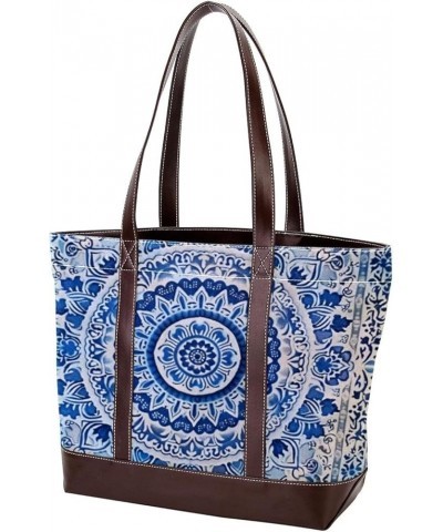 Tote Bags, Large Tote Bags for Women, Women's Tote Handbags, Mandala Blue Ethnic Tribal, Tote Bags Women Design 12697 $23.51 ...