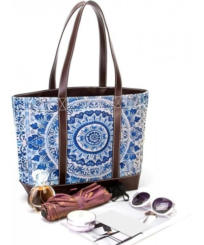 Tote Bags, Large Tote Bags for Women, Women's Tote Handbags, Mandala Blue Ethnic Tribal, Tote Bags Women Design 12697 $23.51 ...