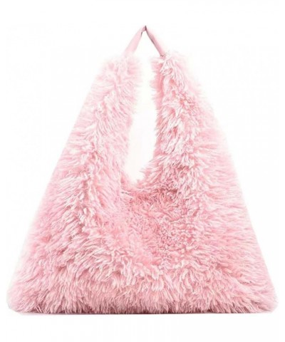 Women's Faux Fur Handbag Winter Fluffy Plush Purse Cute Fuzzy Hobo Shoulder Tote Bag Y2k Furry Underarm Bag (Beige,One Size) ...