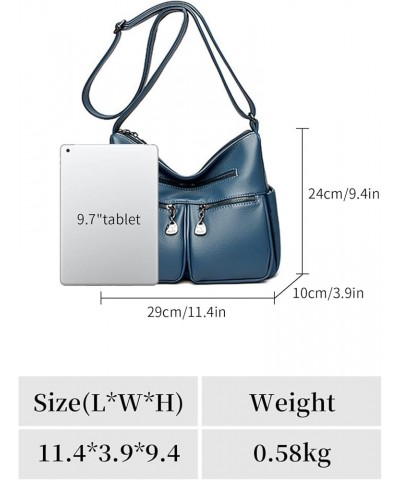 Crossbody Bag for Women Soft PU Leather Shoulder Bag Multi Pocket Purses Medium Roomy Handbag Pocketbooks (Blue) Blue $23.15 ...