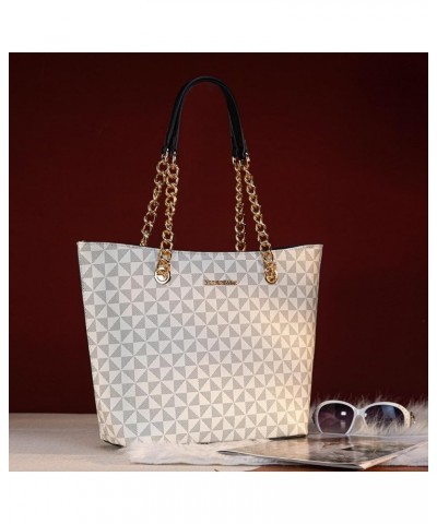 Purse and Handbags for Women Chain Shoulder Tote Bag H Beige $18.89 Totes