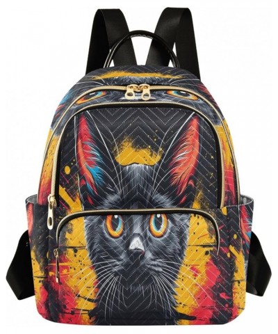 Abstract Cat Fashion Backpack Purse Ladies Fashion Rucksack Travel Shoulder Bag Casual Daily Backpack Work College Bag Medium...