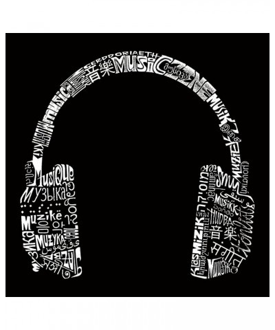 Word Art S Tote Bag - Headphones - Music in Different Languages Word Art Pink $8.47 Totes