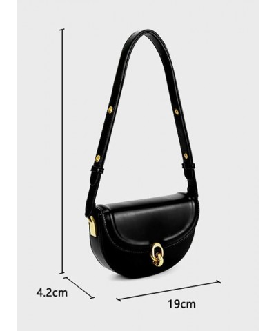 Women Saddle Shoulder Bag PU Leather Handbag Trendy Crossbody Tote Bag Hobo Satchel Casual Purse 2024 Amber $15.67 Shoulder Bags