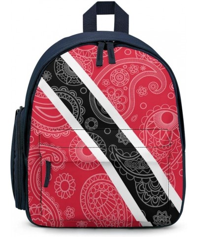 Trinidad and Tobago Paisley Flag Funny Backpack Small Casual Daypack Purse Travel Bag with Adjustable Strap Cute Print Blue-s...