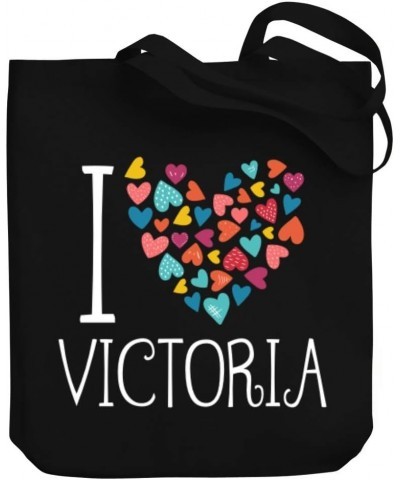 I love Victoria colorful hearts Canvas Tote Bag 10.5" x 16" x 4 $22.79 Totes