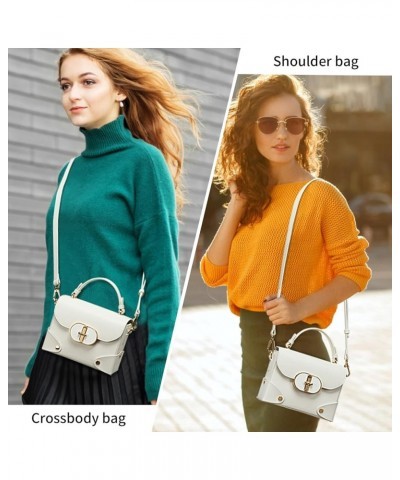 Women's Top Handle Bags,Handbags for Women,Shoulder Bag or Crossbody Bags,Evening Bags,Recyled Genuine Leather Handbags White...