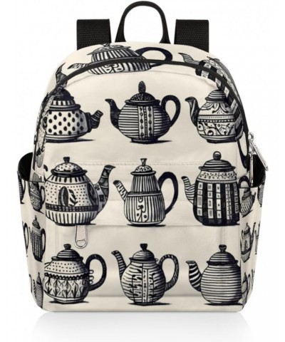 Vintage Teapot Cup Small Backpack for Women Ladies Mini Backpack Travel Casual Backpack Purse Satchel Daypack $20.38 Backpacks