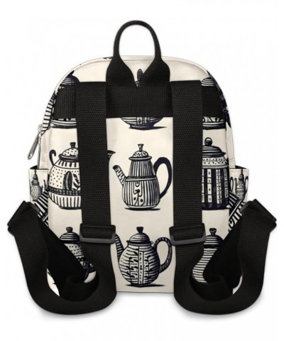 Vintage Teapot Cup Small Backpack for Women Ladies Mini Backpack Travel Casual Backpack Purse Satchel Daypack $20.38 Backpacks