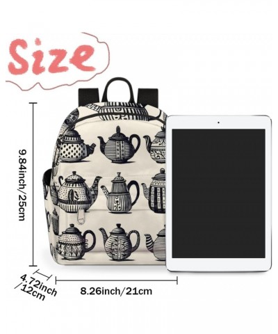 Vintage Teapot Cup Small Backpack for Women Ladies Mini Backpack Travel Casual Backpack Purse Satchel Daypack $20.38 Backpacks