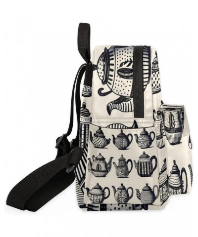 Vintage Teapot Cup Small Backpack for Women Ladies Mini Backpack Travel Casual Backpack Purse Satchel Daypack $20.38 Backpacks