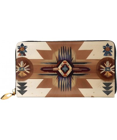 Native American Patterns Women'S Wallet, Leather Large Capacity Clutch Bag, Women'S Cell Phone Clutch Bag, Credit Card Holder...