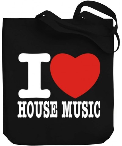 I love House Music Bold Font Canvas Tote Bag 10.5" x 16" x 4 $21.99 Totes