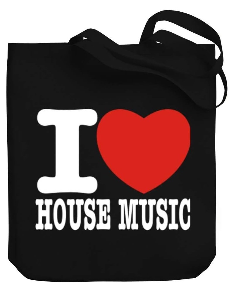 I love House Music Bold Font Canvas Tote Bag 10.5" x 16" x 4 $21.99 Totes