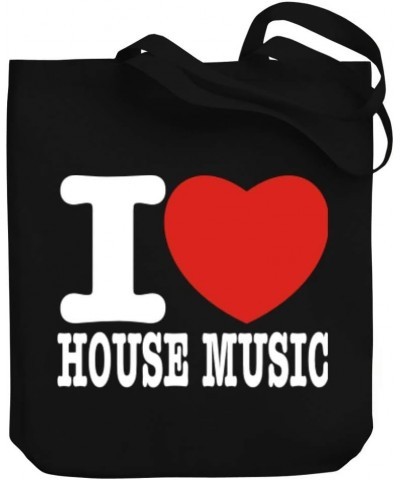 I love House Music Bold Font Canvas Tote Bag 10.5" x 16" x 4 $21.99 Totes