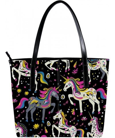 Tote Bags, Large Tote Bag, Women's Tote Handbags, Unicorn Cartoon Rainbow Lovely, Womens Tote Bag Design 5743 $22.78 Totes