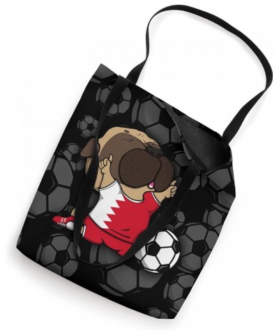 Pug Dog Bahrain Soccer Fans Jersey Bahraini Football Lovers Tote Bag $12.47 Totes