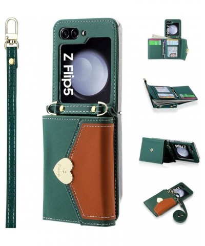 Crossbody Wallet Case for Samsung Galaxy Z Flip 5, [Crossbody Strap] Premium PU Leather Purse Case Lanyard Crossbody Bag Wome...