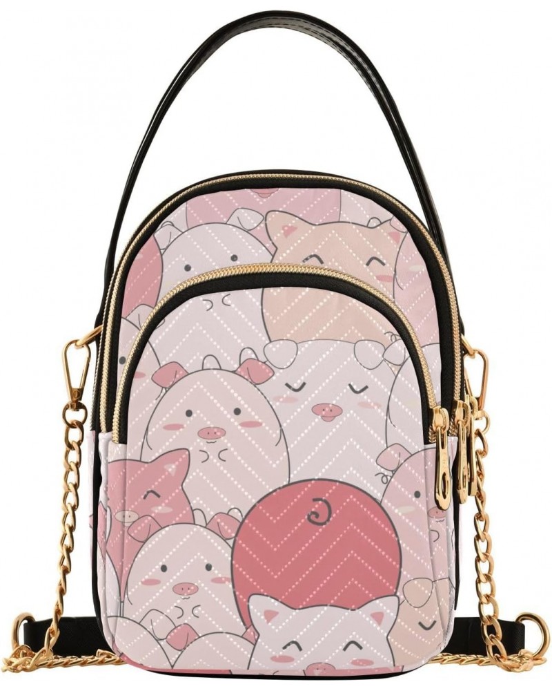 Joko lvery Cute Pigs Cross Body Purse Crossbody Bags Chain Handbag Shoulder Bag for Gifts Work Women $12.97 Crossbody Bags