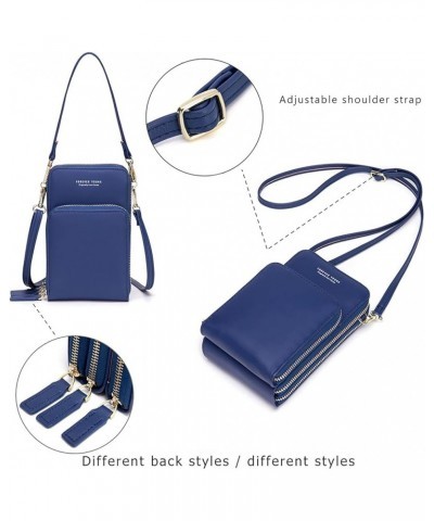 Small Crossbody Cell Phone Bag for Women, Mini Over Shoulder Handbag Purse with Credit Card Slots A-dark Blue $10.00 Crossbod...