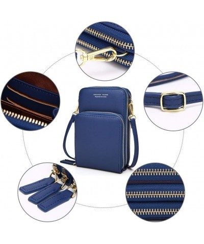 Small Crossbody Cell Phone Bag for Women, Mini Over Shoulder Handbag Purse with Credit Card Slots A-dark Blue $10.00 Crossbod...