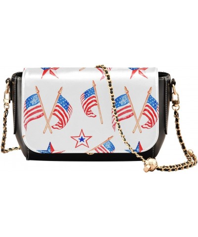 Memorial Day Us Flags Crossbody Bags for Women Leather Purse Handbag Shoulder Bag for Work Gifts Daily $18.80 Shoulder Bags