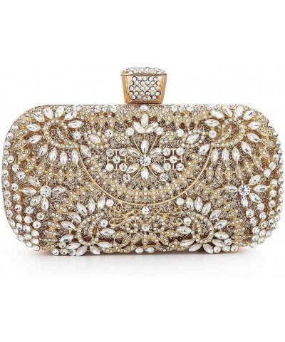 Womens Crystal Evening Clutch Bag Bridal Wedding Purse Rhinestone Party Prom Handbag Gold $15.17 Evening Bags