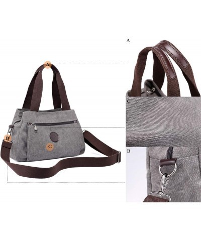 Hobo Handbags Canvas Crossbody Bag for Women Multi Compartment Tote Purse Bags Burgundy $26.53 Totes