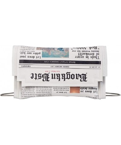 'Newspaper' Handbag, Fashion Envelope Clutch, Cross-body Shoulder Purse, Soft PU Leather Handbags for Women/Girls $13.24 Shou...