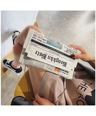 'Newspaper' Handbag, Fashion Envelope Clutch, Cross-body Shoulder Purse, Soft PU Leather Handbags for Women/Girls $13.24 Shou...