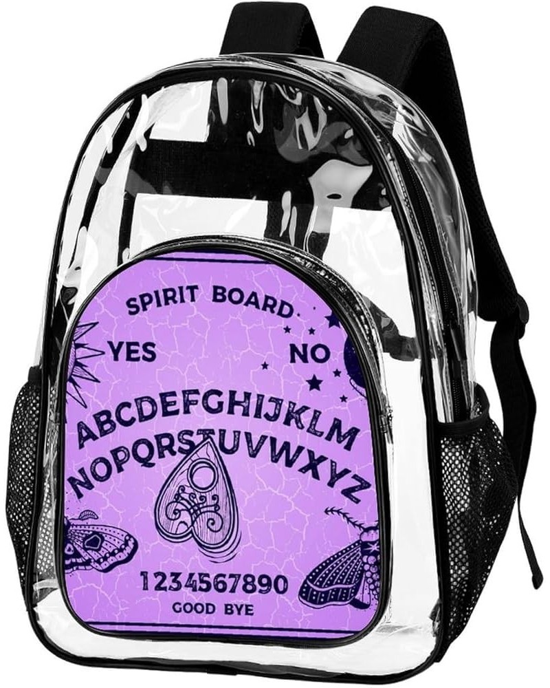 Clear Backpack Black Gothic Skull Skeleton Sun Moon Witch Magic Spirit Board Stadium Approved Clear Backpacks Small Clear Bag...